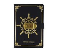 Tinsellns Leather Password Notebook, Lockable A5 Diary, Refillable 200 Pages Journal, Vintage Lock Journal for Women, Men, Girls, Students, 8.3 x 5.8 in, Black