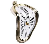 Tinsellns Melting Clock, Surrealistic Salvador Dali Inspired Table Shelf Desk Watch for Decorative Home Office Creative Gift, Gold (11298)