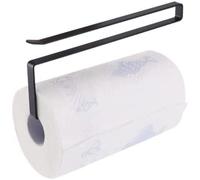 Tinsellns Paper Towel Holder Dispenser Under Cabinet Roll Rack No Drilling Kitchen Storage for Living Room Toilet Cling Film Wrap Aluminium Foil, Black, 26