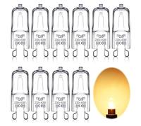 tinshow 10PCS G9 Halogen Light Bulbs 2 pin, 230V 40W 2800K Warm White Oven Lamp G9 Bulb 2 pin Light Bulbs Clear Capsule Halogen Lamps G9 Dimmable Bulbs No Strobe, No Flicker [Energy Class G]
