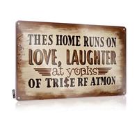 Tinsign Decor Home Filled With Love And Laughter Tin Sign Backyard Bar Decor Home Wall Decor Funny Metal Sig(30X40CM)