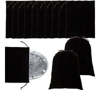 TINSKY 12 PCS Silver Storage Bags Anti-Tarnish Cloth Bag Silver Polishing Fabric Cloth Keeper Bag for Silver Storage Jewelry Silverware Protection Flatware Silverplate Tarnish Cleaning (Black)