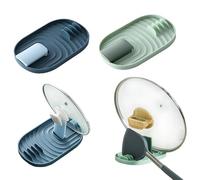 TINSKY Multifunctional 2PCS Foldable Pot Lid Holder Spoon Rest, Blue and Green, Plastic, Kitchen Gadget, Spoon Rest