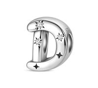 TINSLO 925 Sterling Silver Charms Beads Initial D Letter for Pandora Bracelet, Dangle Pendant Charms for Necklace and Bracelet Jewelry Gifts for Women Girls