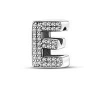 TINSLO 925 Sterling Silver Charms Beads Initial E Letter for Pandora Bracelet, Dangle Pendant Charms for Necklace and Bracelet Jewelry Gifts for Women Girls