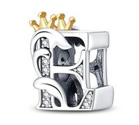 TINSLO 925 Sterling Silver Charms Beads Initial E Letter for Pandora Bracelet, Dangle Pendant Charms for Necklace and Bracelet Jewelry Gifts for Women Girls