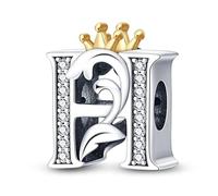 TINSLO 925 Sterling Silver Charms Beads Initial H Letter for Pandora Bracelet, Dangle Pendant Charms for Necklace and Bracelet Jewelry Gifts for Women Girls