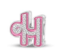 TINSLO 925 Sterling Silver Charms Beads Initial H Letter for Pandora Bracelet, Dangle Pendant Charms for Necklace and Bracelet Jewelry Gifts for Women Girls