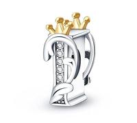 TINSLO 925 Sterling Silver Charms Beads Initial I Letter for Pandora Bracelet, Dangle Pendant Charms for Necklace and Bracelet Jewelry Gifts for Women Girls