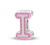 TINSLO 925 Sterling Silver Charms Beads Initial I Letter for Pandora Bracelet, Dangle Pendant Charms for Necklace and Bracelet Jewelry Gifts for Women Girls