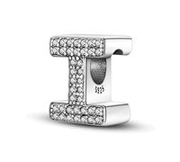 TINSLO 925 Sterling Silver Charms Beads Initial I Letter for Pandora Bracelet, Dangle Pendant Charms for Necklace and Bracelet Jewelry Gifts for Women Girls