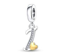 TINSLO 925 Sterling Silver Charms Beads Initial I Letter for Pandora Bracelet, Dangle Pendant Charms for Necklace and Bracelet Jewelry Gifts for Women Girls