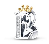 TINSLO 925 Sterling Silver Charms Beads Initial L Letter for Pandora Bracelet, Dangle Pendant Charms for Necklace and Bracelet Jewelry Gifts for Women Girls