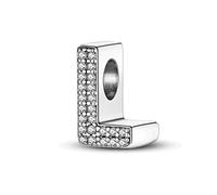 TINSLO 925 Sterling Silver Charms Beads Initial L Letter for Pandora Bracelet, Dangle Pendant Charms for Necklace and Bracelet Jewelry Gifts for Women Girls