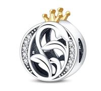TINSLO 925 Sterling Silver Charms Beads Initial O Letter for Pandora Bracelet, Dangle Pendant Charms for Necklace and Bracelet Jewelry Gifts for Women Girls