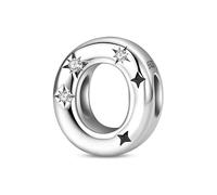 TINSLO 925 Sterling Silver Charms Beads Initial O Letter for Pandora Bracelet, Dangle Pendant Charms for Necklace and Bracelet Jewelry Gifts for Women Girls