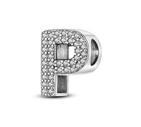 TINSLO 925 Sterling Silver Charms Beads Initial P Letter for Pandora Bracelet, Dangle Pendant Charms for Necklace and Bracelet Jewelry Gifts for Women Girls