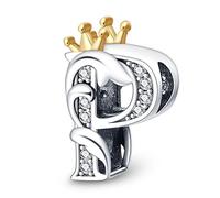 TINSLO 925 Sterling Silver Charms Beads Initial P Letter for Pandora Bracelet, Dangle Pendant Charms for Necklace and Bracelet Jewelry Gifts for Women Girls