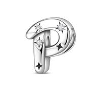 TINSLO 925 Sterling Silver Charms Beads Initial P Letter for Pandora Bracelet, Dangle Pendant Charms for Necklace and Bracelet Jewelry Gifts for Women Girls