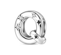 TINSLO 925 Sterling Silver Charms Beads Initial Q Letter for Pandora Bracelet, Dangle Pendant Charms for Necklace and Bracelet Jewelry Gifts for Women Girls