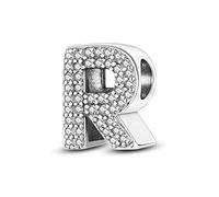 TINSLO 925 Sterling Silver Charms Beads Initial R Letter for Pandora Bracelet, Dangle Pendant Charms for Necklace and Bracelet Jewelry Gifts for Women Girls