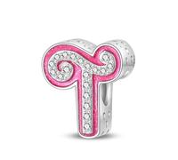 TINSLO 925 Sterling Silver Charms Beads Initial T Letter for Pandora Bracelet, Dangle Pendant Charms for Necklace and Bracelet Jewelry Gifts for Women Girls