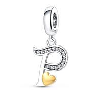 TINSLO 925 Sterling Silver Charms Beads Initial Z Letter for Pandora Bracelet, Dangle Pendant Charms for Necklace and Bracelet Jewelry Gifts for Women Girls