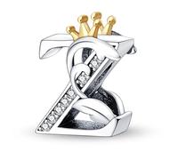 TINSLO 925 Sterling Silver Charms Beads Initial Z Letter for Pandora Bracelet, Dangle Pendant Charms for Necklace and Bracelet Jewelry Gifts for Women Girls