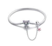 TINSLO Moments Women's 925 Sterling Silver Snake Chain Bracelet for Charms, Valentine's Day Mother's Day Birthday Gift for Mom Wife