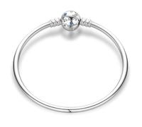 TINSLO Moments Women's 925 Sterling Silver Snake Chain Bracelet for Charms, Valentine's Day Mother's Day Birthday Gift for Mom Wife