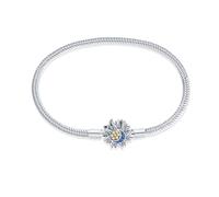 TINSLO Moments Women's 925 Sterling Silver Snake Chain Bracelet for Charms, Valentine's Day Mother's Day Birthday Gift for Mom Wife