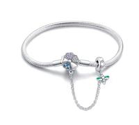 TINSLO Moments Women's 925 Sterling Silver Snake Chain Bracelet for Charms, Valentine's Day Mother's Day Birthday Gift for Mom Wife