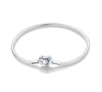 TINSLO Moments Women's 925 Sterling Silver Snake Chain Bracelet for Charms, Valentine's Day Mother's Day Birthday Gift for Mom Wife