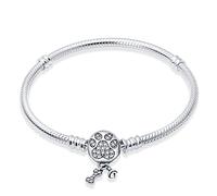 TINSLO Moments Women's 925 Sterling Silver Snake Chain Bracelet for Charms, Valentine's Day Mother's Day Birthday Gift for Mom Wife