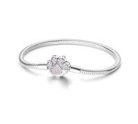 TINSLO Moments Women's 925 Sterling Silver Snake Chain Bracelet for Charms, Valentine's Day Mother's Day Birthday Gift for Mom Wife
