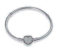 TINSLO Moments Women's 925 Sterling Silver Snake Chain Bracelet for Charms, Valentine's Day Mother's Day Birthday Gift for Mom Wife