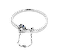 TINSLO Moments Women's 925 Sterling Silver Snake Chain Bracelet for Charms, Valentine's Day Mother's Day Birthday Gift for Mom Wife