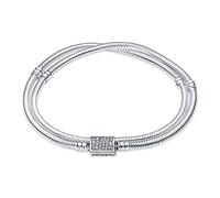 TINSLO Moments Women's 925 Sterling Silver Snake Chain Bracelet for Charms, Valentine's Day Mother's Day Birthday Gift for Mom Wife