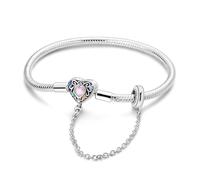 TINSLO Moments Women's 925 Sterling Silver Snake Chain Bracelet for Charms, Valentine's Day Mother's Day Birthday Gift for Mom Wife