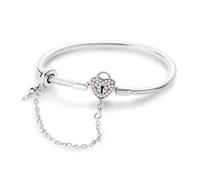 TINSLO Moments Women's 925 Sterling Silver Snake Chain Bracelet for Charms, Valentine's Day Mother's Day Birthday Gift for Mom Wife