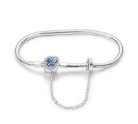 TINSLO Moments Women's 925 Sterling Silver Snake Chain Bracelet for Charms, Valentine's Day Mother's Day Birthday Gift for Mom Wife