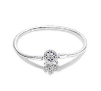 TINSLO Moments Women's 925 Sterling Silver Snake Chain Bracelet for Charms, Valentine's Day Mother's Day Birthday Gift for Mom Wife