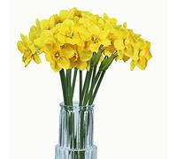 Tinsow Artificial Daffodil Flowers 15.8 Inches Narcissus Spring Flower Fake Silk Flower Arrangement for Home Wedding Decor (Yellow, 12)