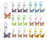 Tinsparkwin Acrylic Star Keychain Decoratives Candy Color Bells Pendant Accessories for Car Keys Purse Lanyards Dog Collar DIY Craft, 18 Packs, 0, 0