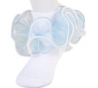 TINTAO Women Big Ruffle Ankle Socks,Double Lace Turn Cuff Lightweight Cotton Frilly Dress Cute Girl Sock with Ruffles,#W101, Mixed Color 013, 5-10.5