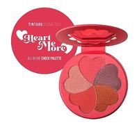 TINTARK Heart Me More Blush Palette, Bronzer Blush & Highlighter, Talc-Free Powder, Bright Pink, Rose Purple, Peach Orange Glossier