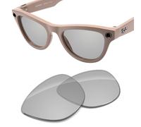 Tintart Replacement Lenses Compatible with RayBan Meta Skyler RW4010 52mm AI Glasses, UV Protection, Transition, Grey Photochromicr Anti Blue Light, One Size