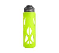 TintBox Borosilicate Glass Bottle with Protective Silicone Sleeve | Water bottle for Fridge, Office, Gym, Travel, Home | BPA-Free | Glow in the dark Atomic green (Pack of 1) | 750 ml