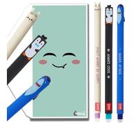 Tinte Ink Legami Erasable Pens Bundles/Seta with Cute Envelope - (Shark, Rabbit & Penguin Set)