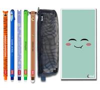 Tinte Ink Legami Erasable Pens Bundles/Sets with Cute Envelope and Mesh Pencil Case! - (Tiger, Shark, Dino, Teddy & Hippo Set)